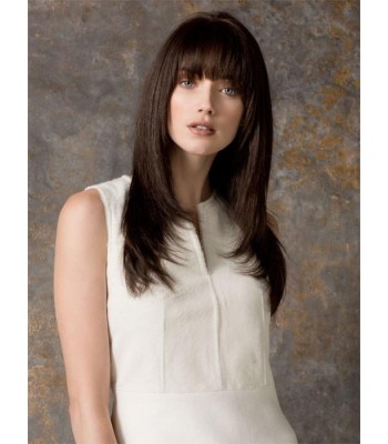 20" Lang Geschnittene Braune Echthaarperücken