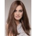 Mittelbraune Lange Gerade Echthaarperücken