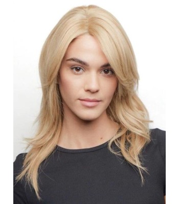 Geschichtete Gewellte Hellplatinblonde Echthaarperücken