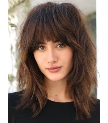 Cte Lange Echthaarperücken Mit Pony