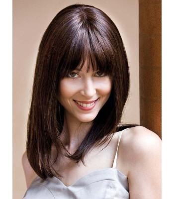 Lose Gewellte Kupfer-Lange Echthaar-Perücken Mit Air Bangs Lose Gewellte Kupfer-Lange Echthaar-Perücken Mit Air Bangs