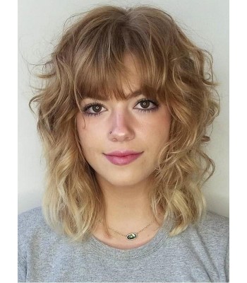 Morden Curly Shag Haircut Echthaarperücken