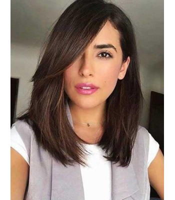 Seitenscheitel Echthaar Gerade Perücken Seitenscheitel Echthaar Gerade Perücken