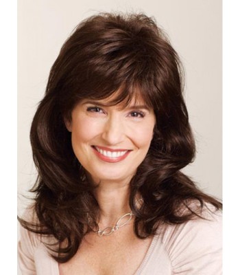 Lang Wellig Echthaar Perücke