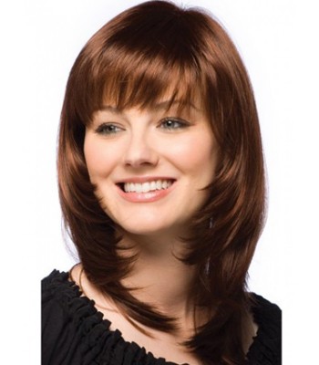 Schulterlange Geschichtete Echthaarperücken