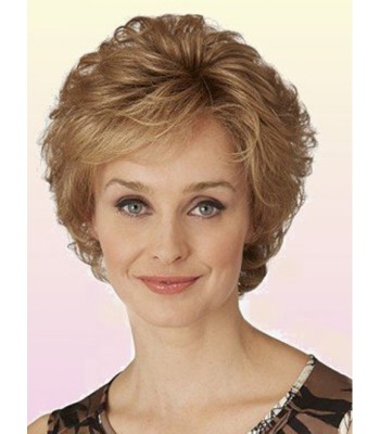 Klassische Kurze Echthaarperücken Blonde Gewellte Boycut
