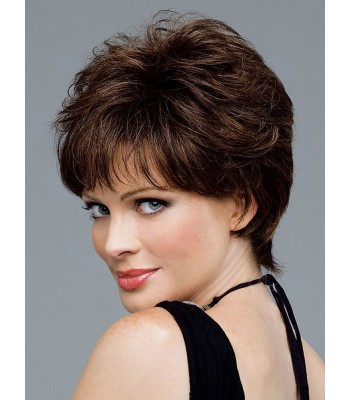 Locker Gewellte Kurz Geschnittene Echthaarperücken Für Frauen