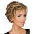 Blonde gewellte kurze Echthaarperücken