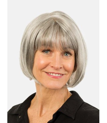 Graue gerade Kinnlänge Echthaar-Bobperücken Graue gerade Kinnlänge Echthaar-Bobperücken