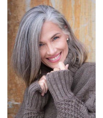 Weißes-Schwarzes Glattes Mittellanges Echthaar Weißes-Schwarzes Glattes Mittellanges Echthaar