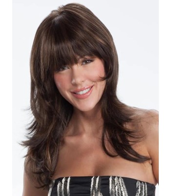 Extra Langer Shag Mit Rasiermesserscharfen Lagen Synthetische Perücken Mit Vollem Pony