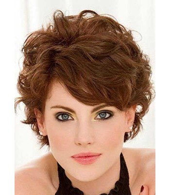 Voller Kopf Curly Brwon Synthetische Perücken Voller Kopf Curly Brwon Synthetische Perücken