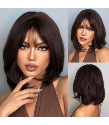 Kinnlange Süße Braune Synthetische Perücken Kinnlange Süße Braune Synthetische Perücken