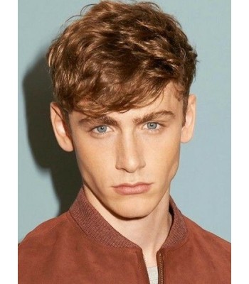 Schokoladenbraune Gewellte Echthaarperücken für Herren Schokoladenbraune Gewellte Echthaarperücken für Herren