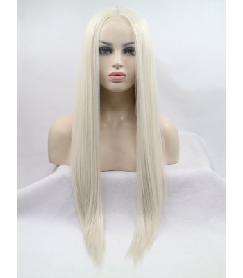 Lang Grau Spitzefront Gerade Perücken Lang Grau Spitzefront Gerade Perücken