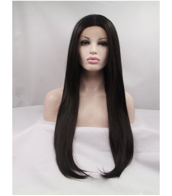 Schwarz Spitzefront Gerade Perücken Schwarz Spitzefront Gerade Perücken