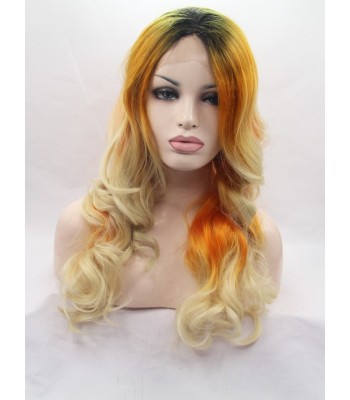 Lang Wellig Blond Spitzefront Perücken Lang Wellig Blond Spitzefront Perücken