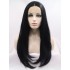 Gerade Schwarz Lang Spitzefront Perücken