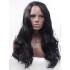 Lang Wellig Schwarz Spitzefront Perücken