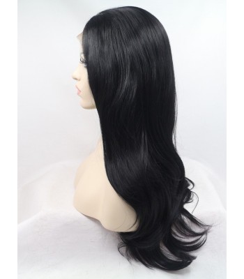 Wellig Schwarz Lang Spitzefront Perücken Wellig Schwarz Lang Spitzefront Perücken
