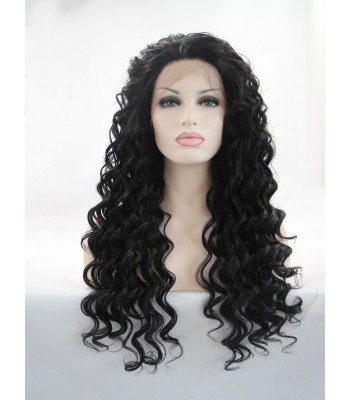 Schwarz Lockig Spitzefront Perücken Schwarz Lockig Spitzefront Perücken