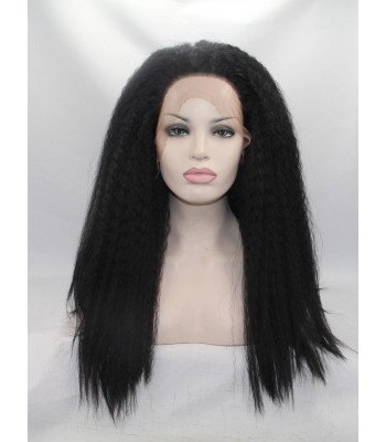 Wellig Schwarz Spitzefront Perücken Wellig Schwarz Spitzefront Perücken