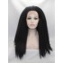 Wellig Schwarz Spitzefront Perücken