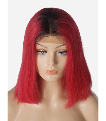 1B/rot Ombre Bob 13*6 Inch Spitzenfront Echthaar Perücke 1B/rot Ombre Bob 13*6 Inch Spitzenfront Echthaar Perücke