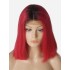 1B/rot Ombre Bob 13*6 Inch Spitzenfront Echthaar Perücke
