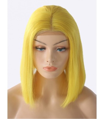 Dichte Bob gelbe brasilianische 13*6 Inch Spitzenfront echthaar Perücke Dichte Bob gelbe brasilianische 13*6 Inch Spitzenfront echthaar Perücke