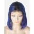 Royal Blau Bob 13 * 6 Inch Spitze Echthaar Perücken