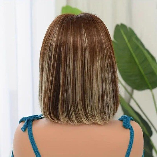 4/613 Ombre 4x4 Spitzenverschluss Echthaar kurze gerade Bob-Perücken 4/613 Ombre 4x4 Spitzenverschluss Echthaar kurze gerade Bob-Perücken